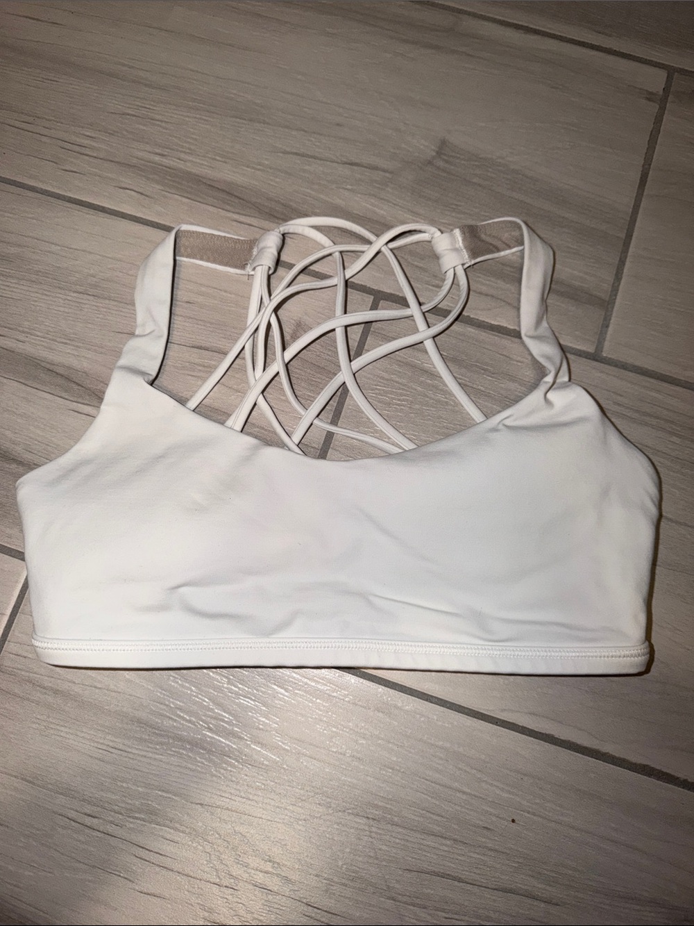 lululemon athletica White Strappy-Back Sports Bra with Crisscross Detail